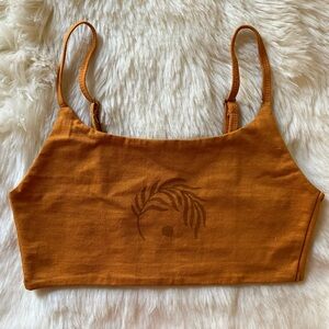 Sun and Leaf Bamboo Bralette Top in Turmeric size S/M (FLAWED)
